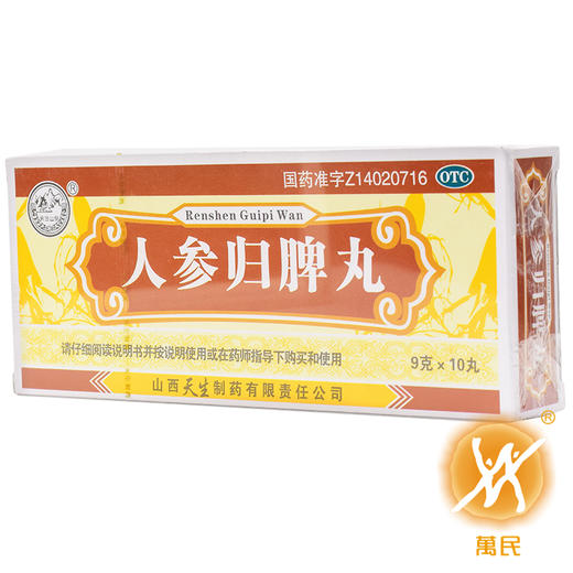 人参归脾丸9g*10丸 商品图0