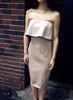 Atelier Miss Lu/ Veronica - 香槟色荷叶背饰抹胸小礼服 商品缩略图0