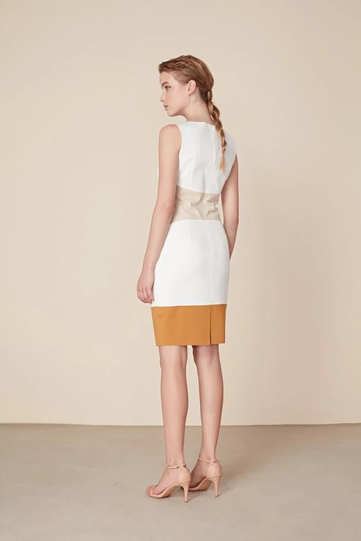 Atelier Miss Lu/ Joanna-白黄拼色修身连身裙 商品图5