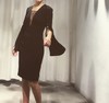 Atelier Miss Lu / Wallis-黑色水袖深V连身裙 商品缩略图0