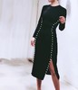 Atelier Miss Lu / Emma-黑色珍珠开衩连身裙 商品缩略图0