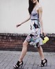 Atelier Miss Lu/ Eunice- 孔雀蓝锁链印花半身裙 商品缩略图1