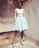 Atelier Miss Lu / Nancy - 浅青蝴蝶结羊绒连身裙 商品缩略图0