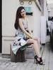 Atelier Miss Lu/ Eunice- 孔雀蓝锁链印花半身裙 商品缩略图0