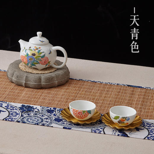 尚置丨中国风竹制麻布茶席 深蓝色/天青色 两色可选 120cm*30cm      商品图2