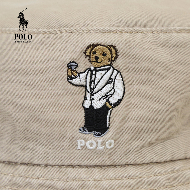 polo ralph lauren拉夫劳伦 渔夫帽遮阳帽【酒会小熊/卡其色】