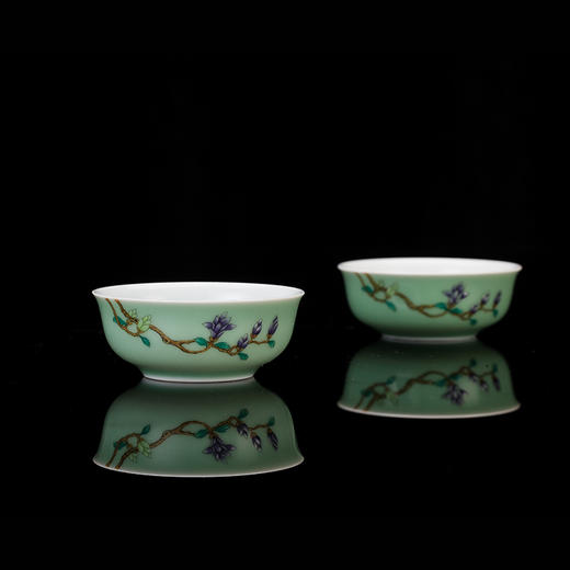 豆青粉彩芬芳馥郁蹲式杯6头茶具 商品图3