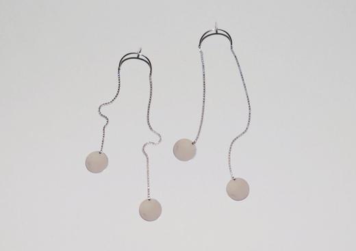 Saskia Diez  银色链型双镜面耳饰（一对） 商品图4