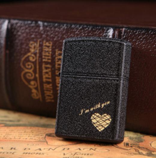 【打火机】。首领CHIEF情人礼品打火机 爱在一起 黑磨砂经典创意防风煤油 商品图2