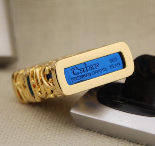 【打火机】。铜壳首领防风煤油打火机CF0953J盔甲唐草2金色 商品图2