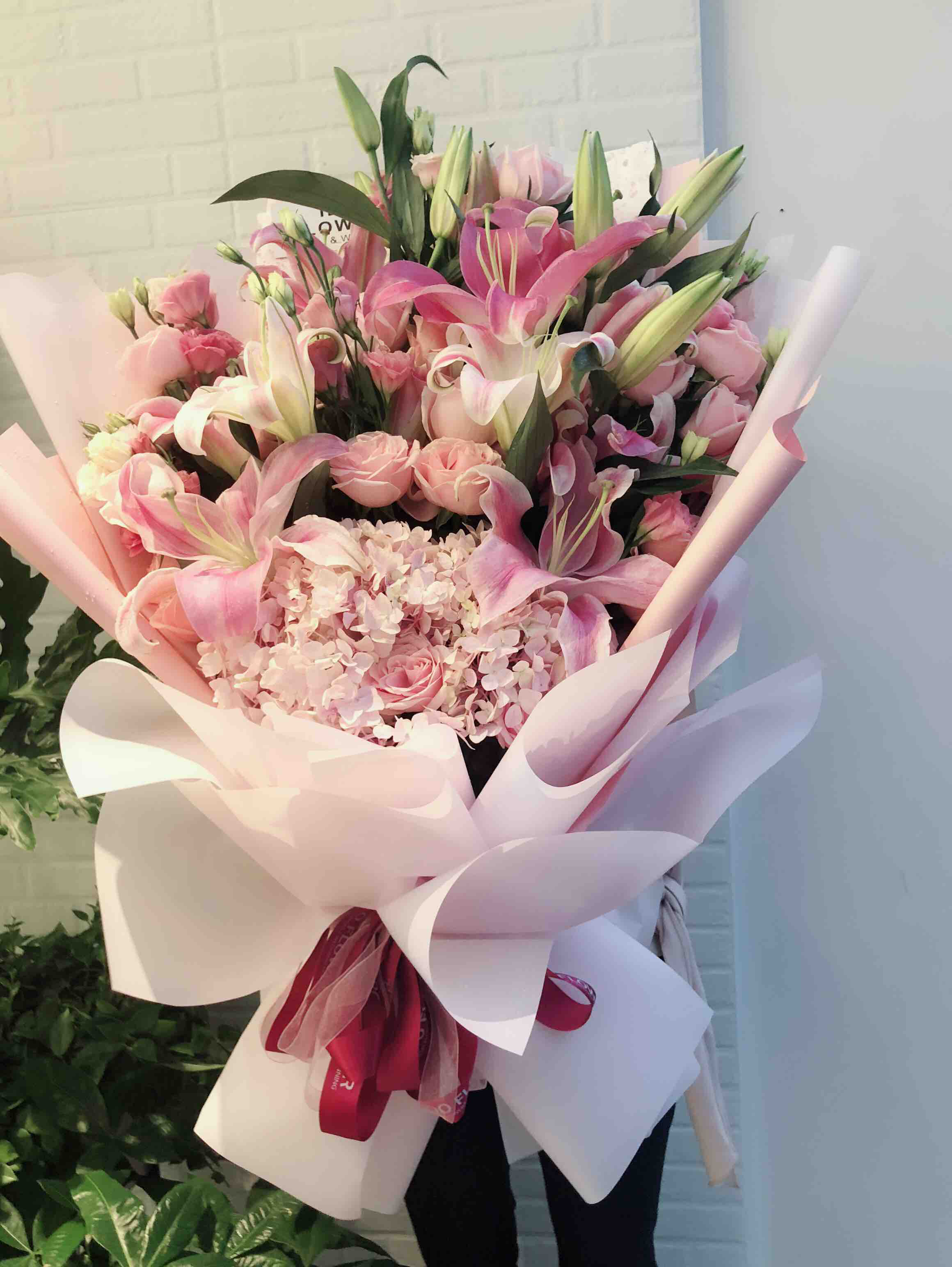 超大长款百合花束