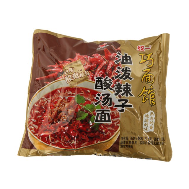 统一巧面馆油泼辣子酸汤袋面116g