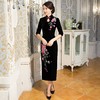 新款大码长款丝绒绣花婚宴旗袍 JY-1701 商品缩略图2