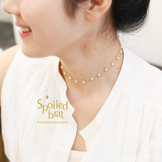 SpoiledBart Jewelry 天然珍珠双链颈链项链 商品图1