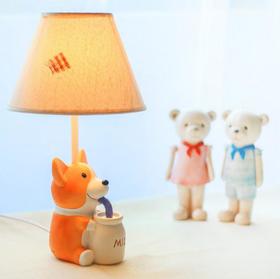 【家居摆件】。欧式创意礼品柯基犬家居灯 床头树脂工艺品学生台灯摆件装饰