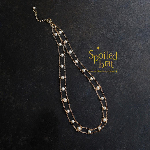 SpoiledBart Jewelry 天然珍珠双链颈链项链 商品图0