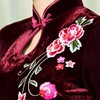 新款大码长款丝绒绣花婚宴旗袍 JY-1701 商品缩略图4