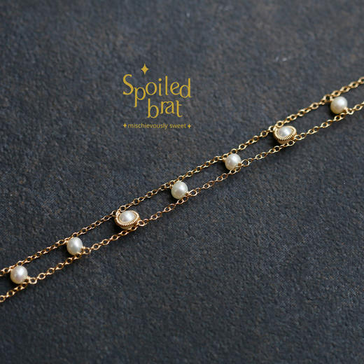 SpoiledBart Jewelry 天然珍珠双链颈链项链 商品图2
