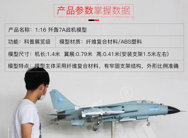 特尔博1:16歼轰7A轰炸机模型丨飞豹大飞机模