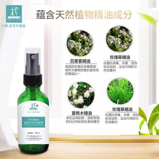 【免洗手消毒喷剂100ML】 杀菌洁净防护 宝宝可用 天然芳疗植物精油抗菌 肌肤 家居 玩具消毒 商品图1