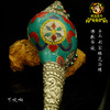 尼泊尔手工镶嵌彩宝白铜雕花右旋海螺八吉祥八供法螺26cm 商品缩略图0