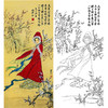 竖幅工笔传统人物白描底稿-金陵十二钗-宝琴寻梅-JC04 商品缩略图0
