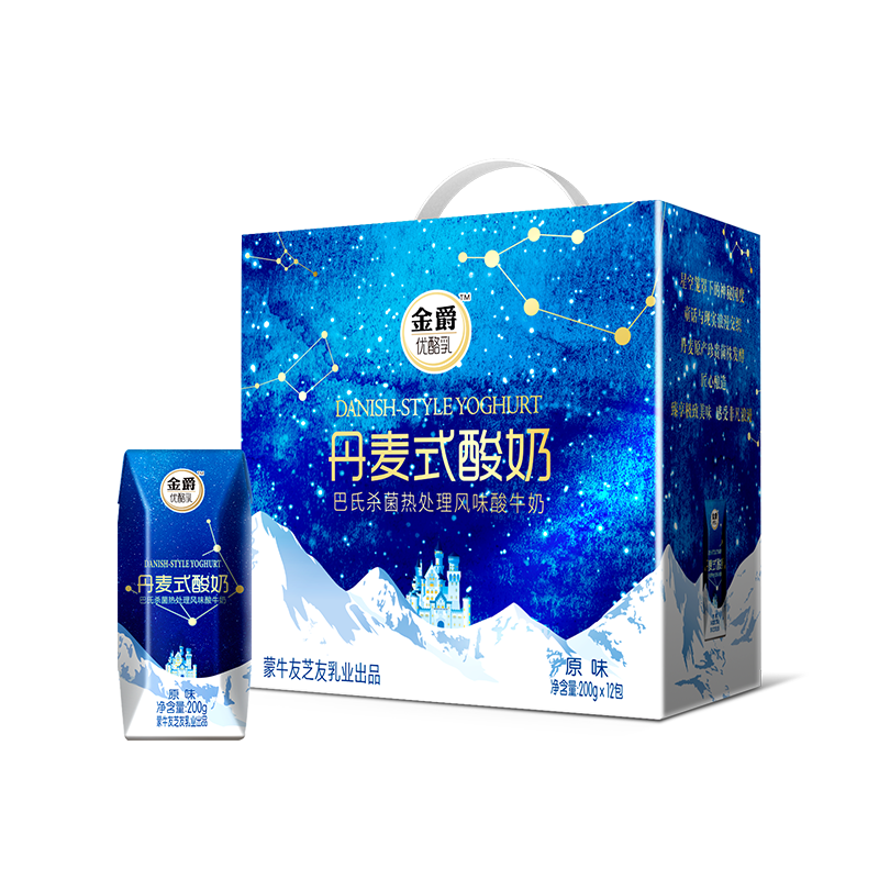 友芝友 金爵 丹麦式酸奶200g*12盒