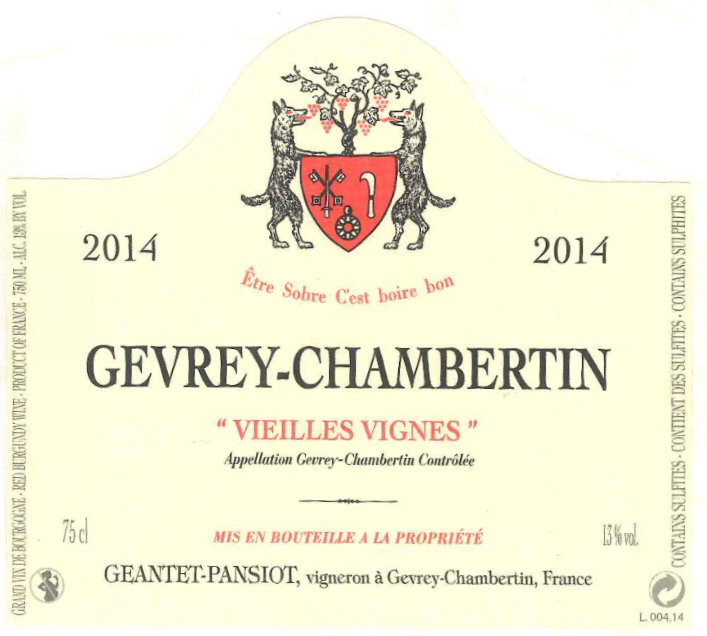 vieilles vignes,老藤葡萄酒 geantet pansiot gevrey-chambertin vieilles vignes aoc