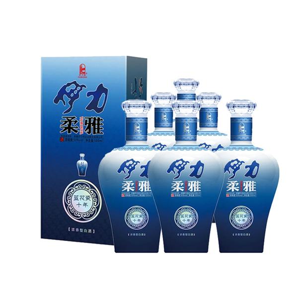 伊力柔雅 蓝花瓷十年 白酒 浓香型 50度 500ml 乌鲁木齐市免运费