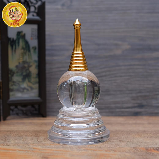 天语龙吟 藏密 供具供品 4号合金亚克力舍利塔双层舍利塔 商品图1