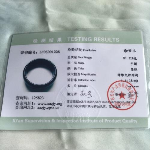 墨绿色和田玉手镯碧玉石首饰 商品图2