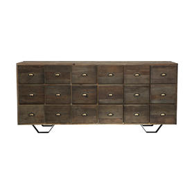 新仿榆木+杉木新中式大号多屉柜抽屉柜玄关柜QQ18050002 Newly made Elm wood and fir wood Big chest of drawers