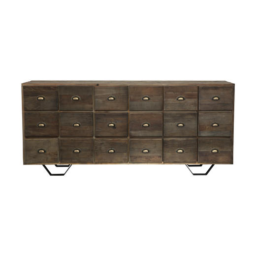 新仿榆木+杉木新中式大号多屉柜抽屉柜玄关柜QQ18050002 Newly made Elm wood and fir wood Big chest of drawers 商品图0