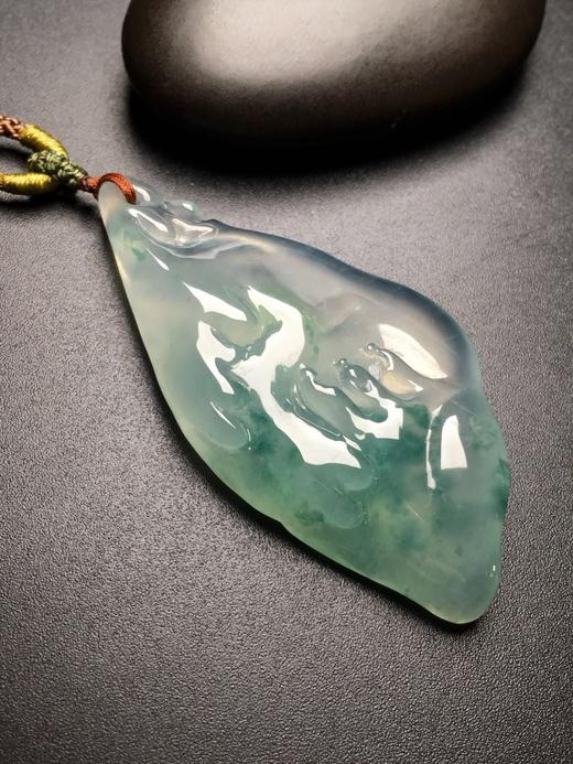 【11598】翡翠冰种飘蓝花随形悟道牌 商品图0