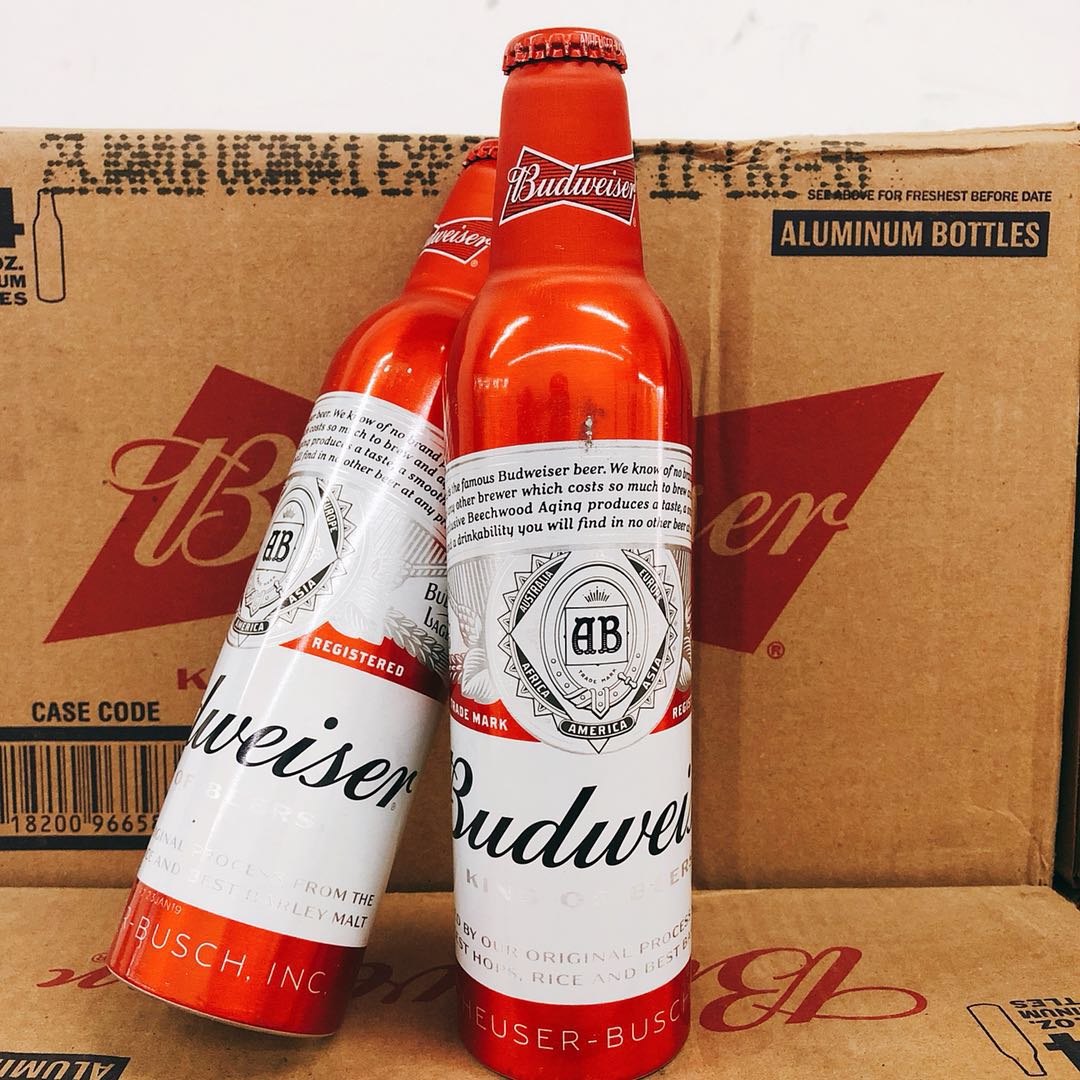 美国进口百威啤酒 budweiser 原瓶进口红色铝罐473ml