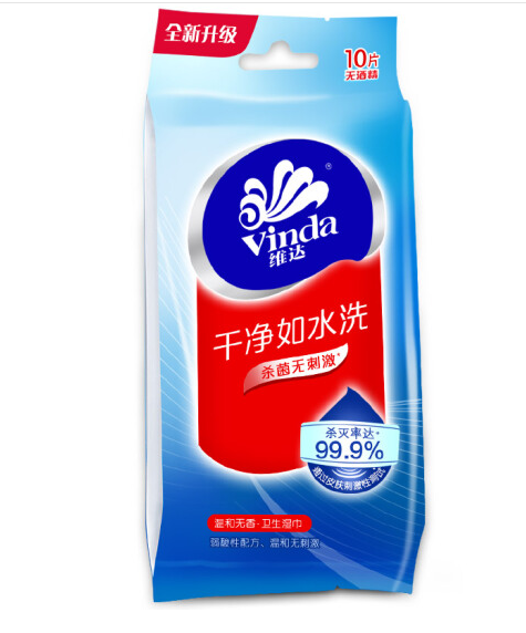 VW1009	维达天然洁肤系列卫生湿巾10片装 （单片）