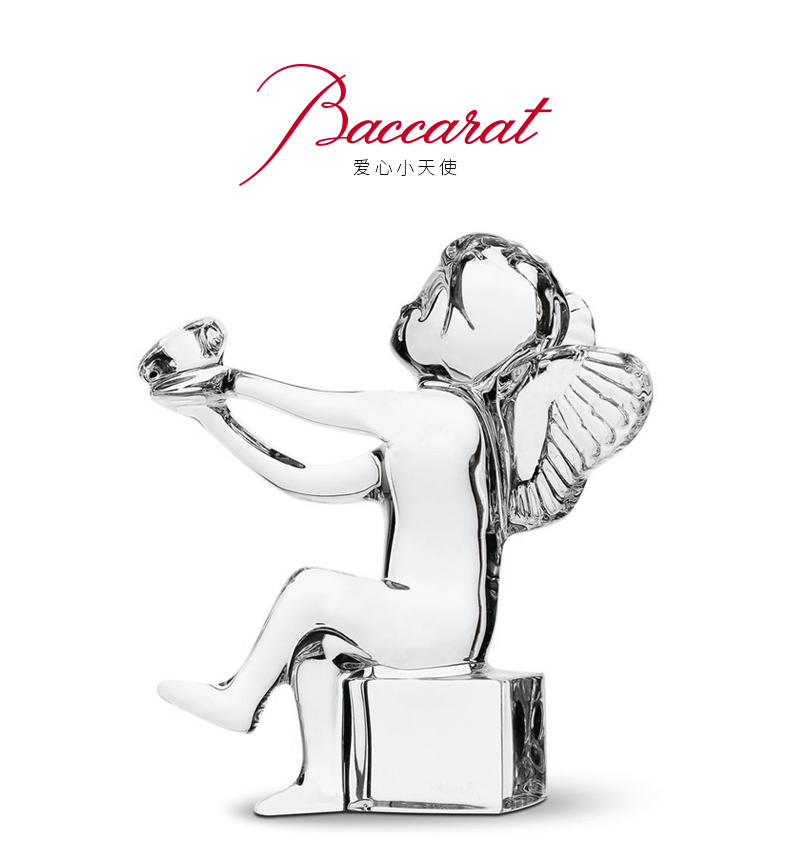 baccarat 巴卡拉爱心小天使法国进口水晶angel cherub heart