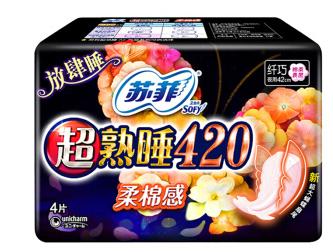 苏菲超熟睡420柔棉感纤巧夜用 4片 商品图0