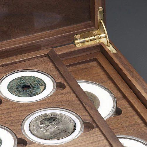 双层黑胡桃实木托盘式钱币收藏盒（SH丁酉年新款） 商品图5