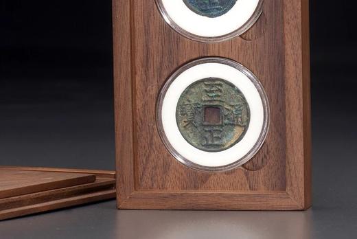 明式黑胡桃纯实木素面钱币对钱收藏匣(适用双枚52圆盒) 商品图7