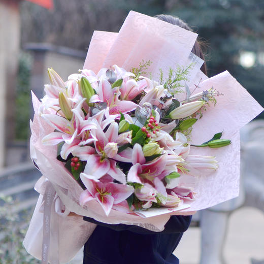 深情呼唤-33朵百合花束送女朋友老婆妈妈老师生日告白周年庆母亲节节日祝福520情人节告白表白 商品图1
