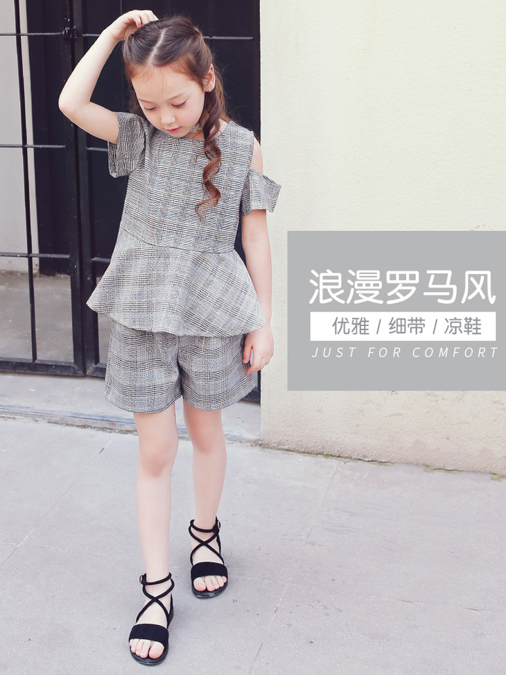 【爆款】女童罗马凉鞋2018新款韩版夏季儿童软底时尚公主鞋小女孩女