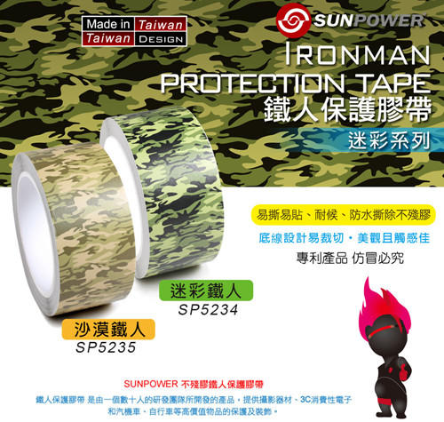 台湾铁人摄影胶带相机镜头保护碳纤维贴纸迷彩影视黑胶带不留胶 商品图0