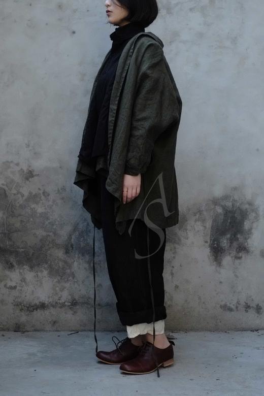 Garment Reproduction of Workers Flore绑带短外套 黑色/卡其色 商品图1