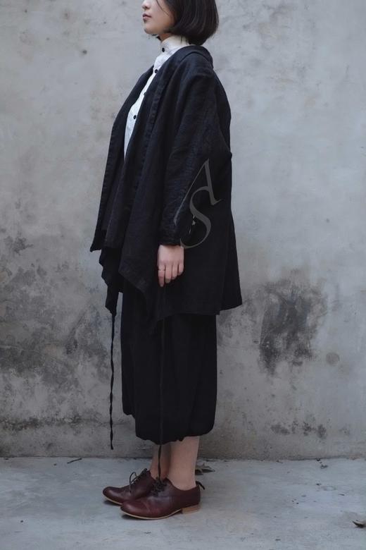 Garment Reproduction of Workers Flore绑带短外套 黑色/卡其色 商品图4