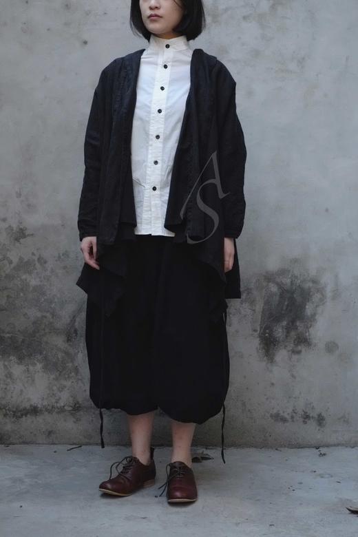 Garment Reproduction of Workers Flore绑带短外套 黑色/卡其色 商品图3