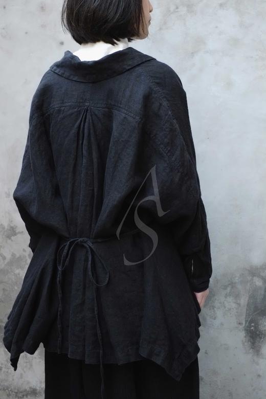 Garment Reproduction of Workers Flore绑带短外套 黑色/卡其色 商品图5