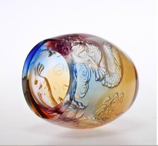 琉璃摆件 蛟龙戏珠笔筒 商务馈赠 商品图2