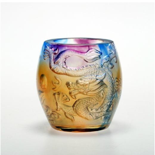 琉璃摆件 蛟龙戏珠笔筒 商务馈赠 商品图1