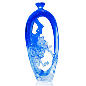 琉璃摆件 锦绣云彩 蓝色绿色 商务馈赠